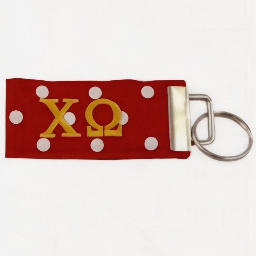 Chi Omega ΧΩ Ribbon Keychain Key Fob - Picture 2 of 7
